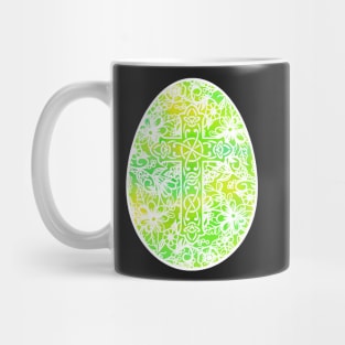 Green and White Easter Egg Pysanky Style | Cherie's Art(c)2021 Mug